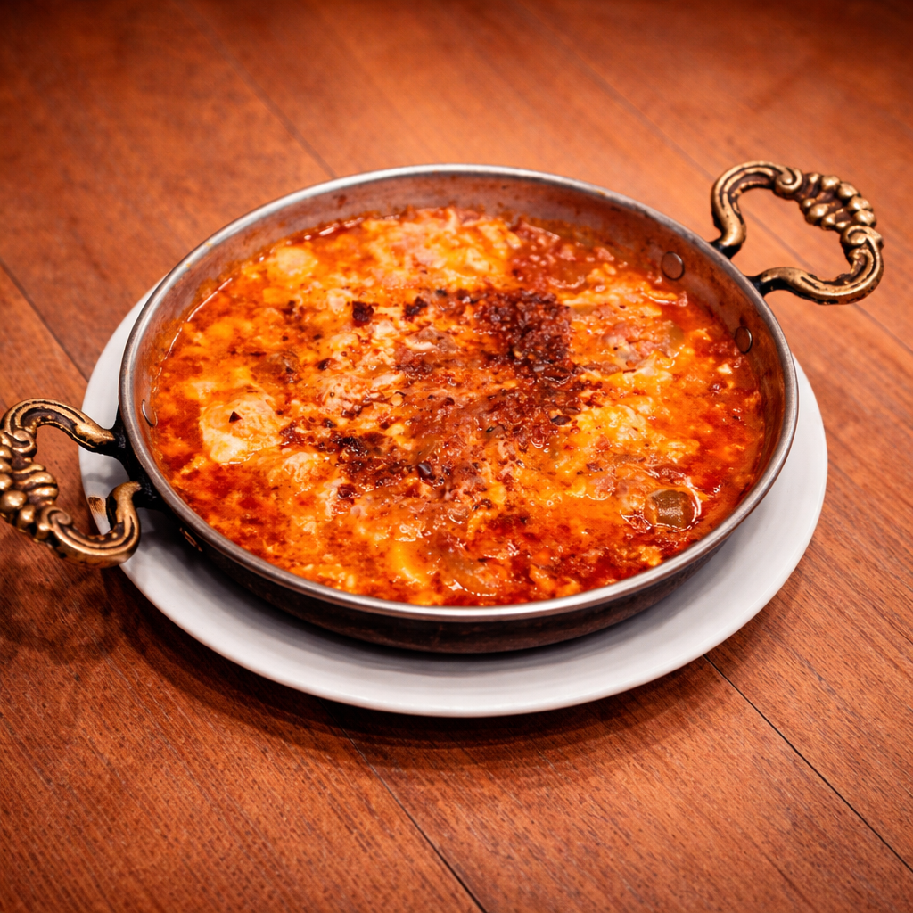 Menemen with Sujuk and Kashar